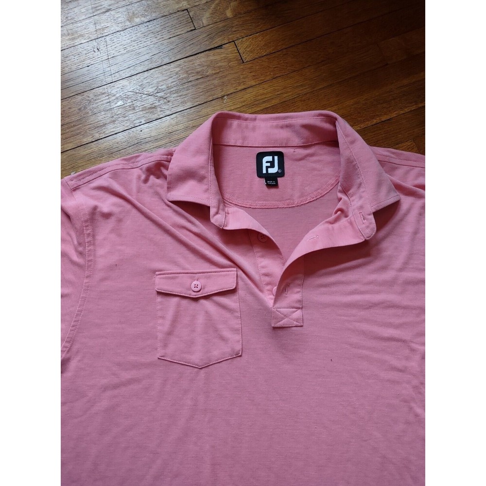 Footjoy Extra Large Pink Polo With Pocket Soft